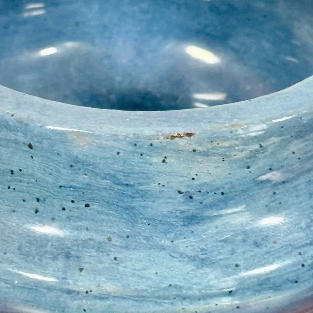 Handmade Studio Art Pottery Blue Glazed Bowl Planter Succulent Pot Artisan SDG